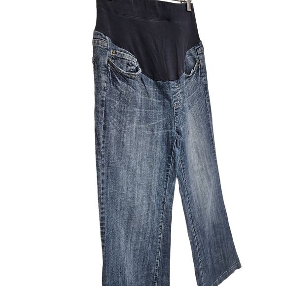 American Star Maternity Full Panel Wide Leg Jeans Sz Small  Everyday Capsule - Picture 3 of 7